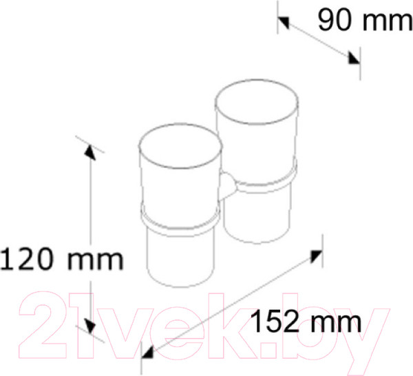 Изображение товара Набор стаканов для зубной щетки и пасты Merida MHA11 (полированный)