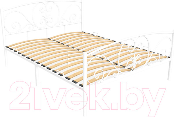 Изображение товара Односпальная кровать Князев Мебель Нимфея НЯ.90.200.Б (белый муар)