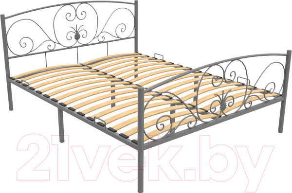 Изображение товара Односпальная кровать Князев Мебель Нимфея НЯ.90.200.С (серый муар)