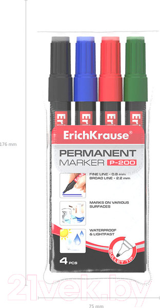 Изображение товара Набор маркеров Erich Krause P-200 / 11606