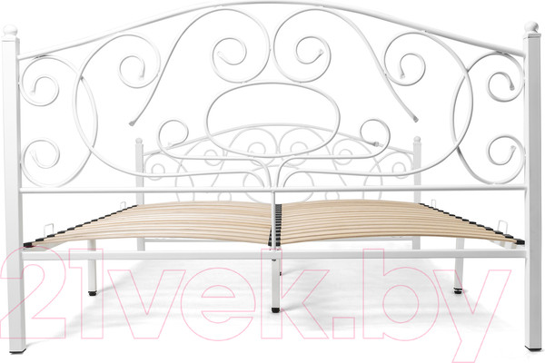 Изображение товара Односпальная кровать Князев Мебель Виктория ВЯ.90.190.Б (белый муар)