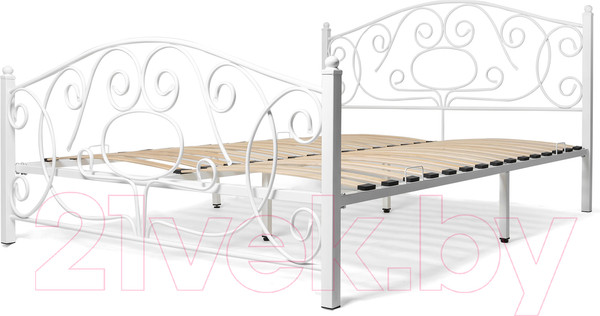 Изображение товара Полуторная кровать Князев Мебель Виктория ВЯ.120.190.Б (белый муар)