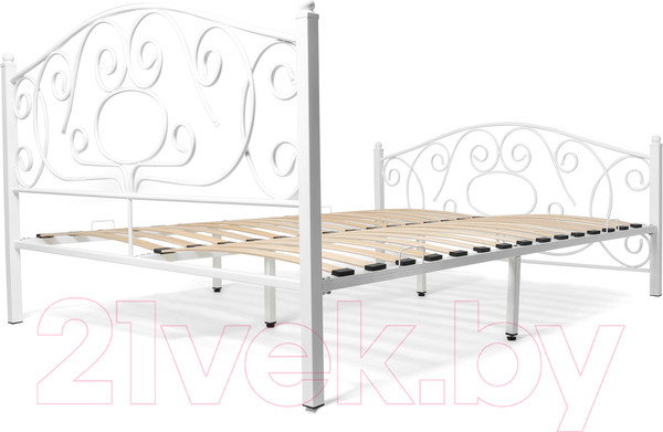 Изображение товара Полуторная кровать Князев Мебель Виктория ВЯ.120.190.Б (белый муар)