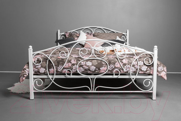 Изображение товара Полуторная кровать Князев Мебель Виктория ВЯ.120.190.Б (белый муар)