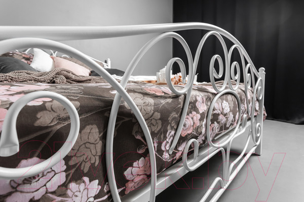 Изображение товара Полуторная кровать Князев Мебель Виктория ВЯ.120.190.Б (белый муар)