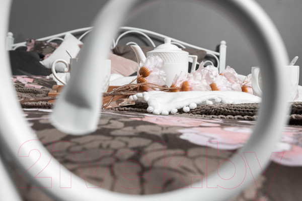 Изображение товара Полуторная кровать Князев Мебель Виктория ВЯ.120.190.Б (белый муар)