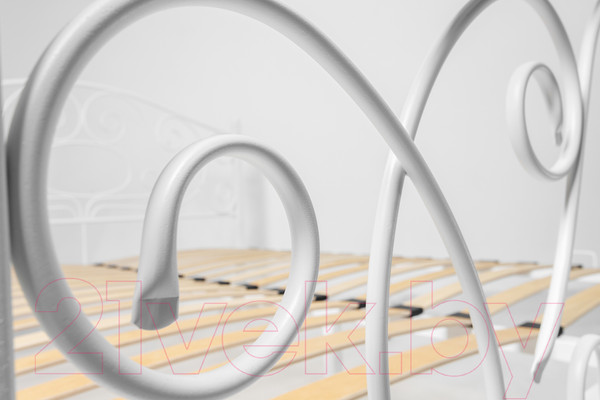 Изображение товара Полуторная кровать Князев Мебель Виктория ВЯ.140.190.Б (белый муар)