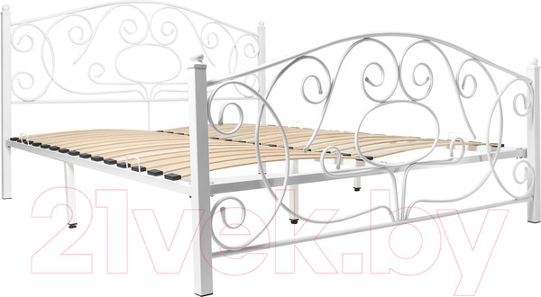 Изображение товара Двуспальная кровать Князев Мебель Виктория ВЯ.160.190.Б (белый муар)