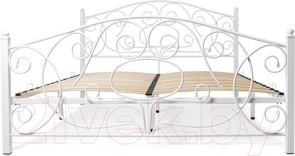 Изображение товара Двуспальная кровать Князев Мебель Виктория ВЯ.180.200.Б (белый муар)