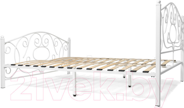 Изображение товара Двуспальная кровать Князев Мебель Виктория ВЯ.180.200.Б (белый муар)