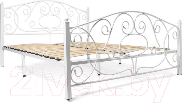 Изображение товара Двуспальная кровать Князев Мебель Виктория ВЯ.180.200.Б (белый муар)