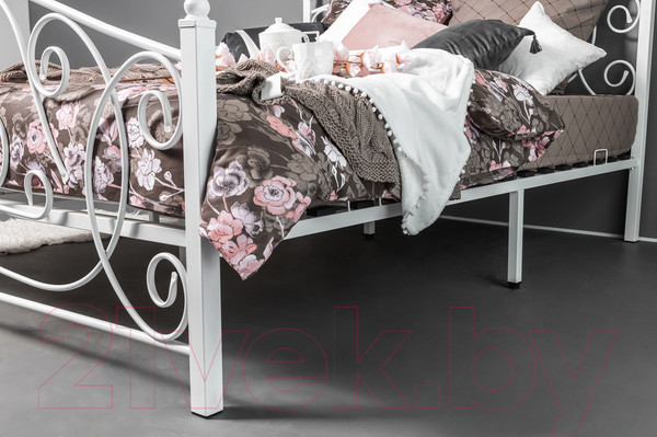 Изображение товара Двуспальная кровать Князев Мебель Виктория ВЯ.180.200.Б (белый муар)