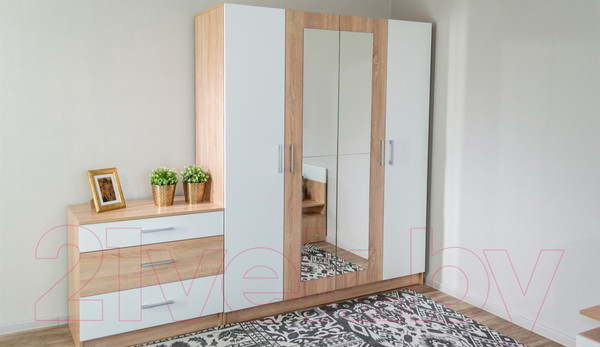 Изображение товара Комплект мебели для спальни Империал Алёна 4 (дуб сонома/белый)