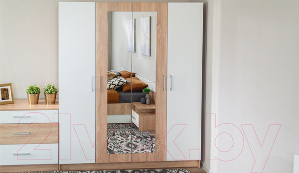 Изображение товара Комплект мебели для спальни Империал Алёна 4 (дуб сонома/белый)