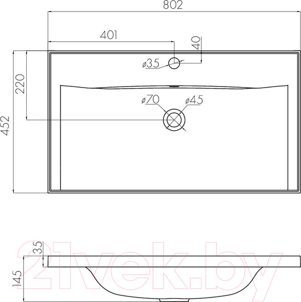 Изображение товара Тумба с умывальником Акватон Мадрид 80 М (1A1268K6MA010)