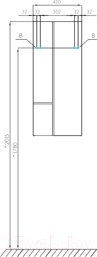 Изображение товара Шкаф для ванной Акватон Мишель 43 (1A244203MIX30)