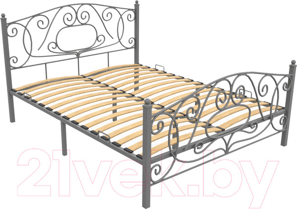 Изображение товара Двуспальная кровать Князев Мебель Виктория ВЯ.160.200.С (серый муар)