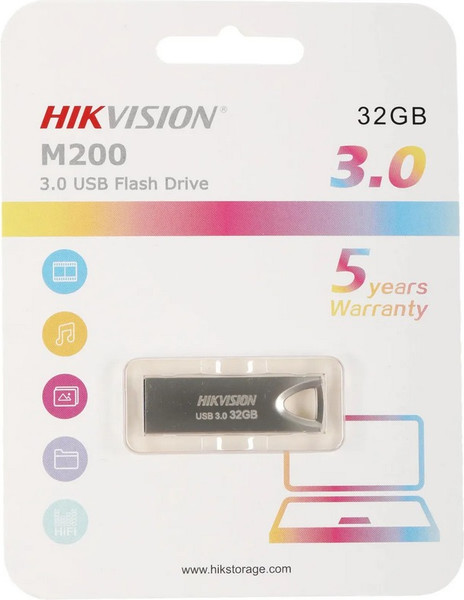 Изображение товара USB flash накопитель Hikvision USB3.0 32GB / HS-USB-M200/32G/U3 (серебристый)