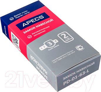 Изображение товара Замок навесной Apecs PD-01-63-L