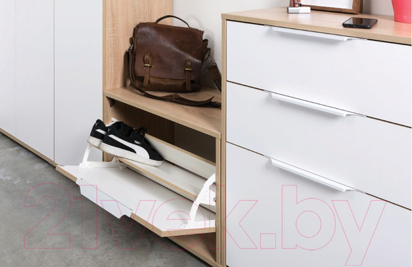 Изображение товара Тумба в прихожую Mobi Куба 13.58 (дуб сонома/белый премиум)