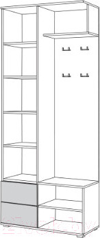 Изображение товара Секция в прихожую Mobi Куба 10.14 (дуб сонома/белый премиум)