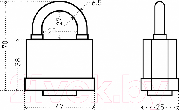 Изображение товара Замок навесной Аллюр ВС1Ч-374П / AL-796524