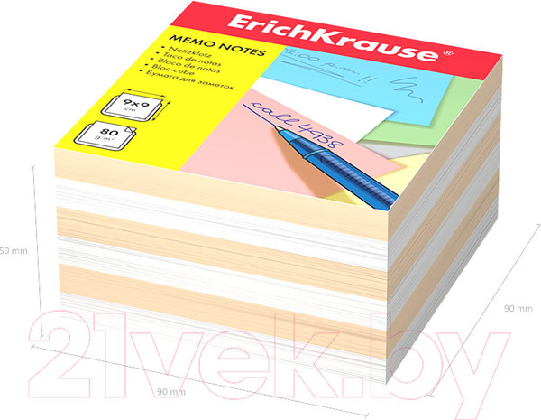 Изображение товара Блок для записей Erich Krause 6600 (белый/персиковый)