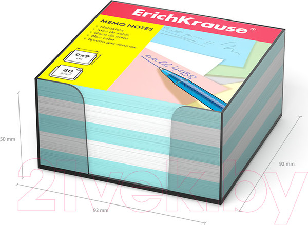 Изображение товара Блок для записей Erich Krause 2722 (белый/голубой)