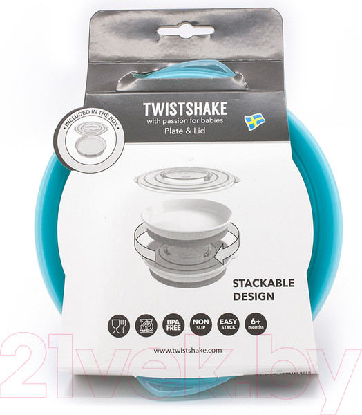 Изображение товара Тарелка для кормления Twistshake Plate / 78160 (пастельный синий)