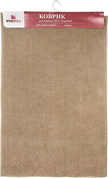 Изображение товара Коврик для ванной VORTEX Spa / 24129 (58x90, бежевый)