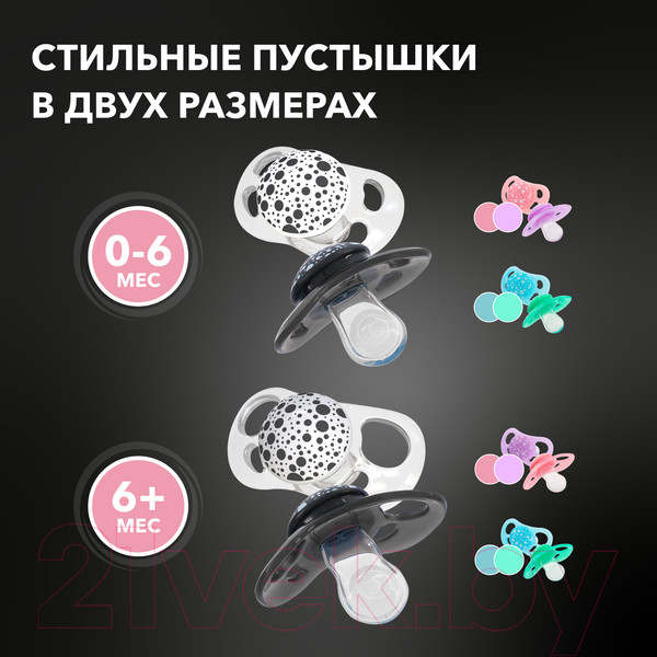 Изображение товара Набор пустышек Twistshake 78086 (2шт, черный/белый)