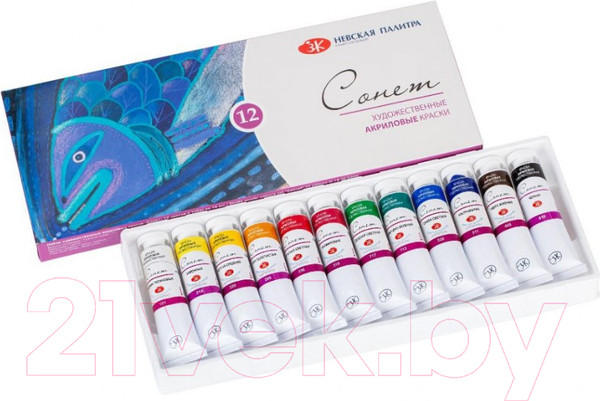 Изображение товара Акриловые краски Сонет 2841095 (12x10мл)