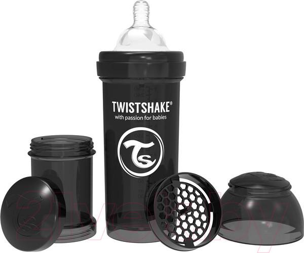 Изображение товара Бутылочка для кормления Twistshake Антиколиковая / 78043 (260мл, черный)