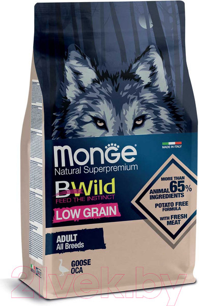 Изображение товара Сухой корм для собак Monge BWild Adult Goose (12кг)