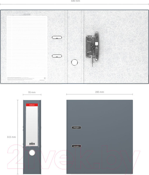 Изображение товара Папка-регистратор Erich Krause Business разборная / 714 (серый)