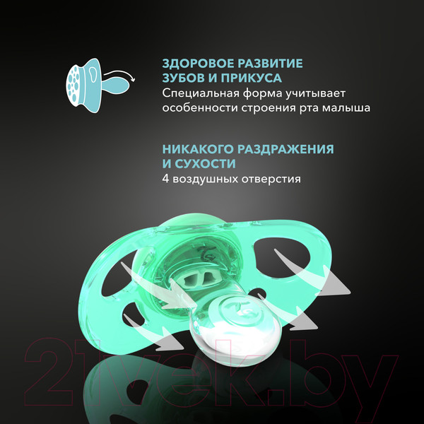 Изображение товара Набор пустышек Twistshake 78288 (2шт, пастельный синий/пастельный зеленый)