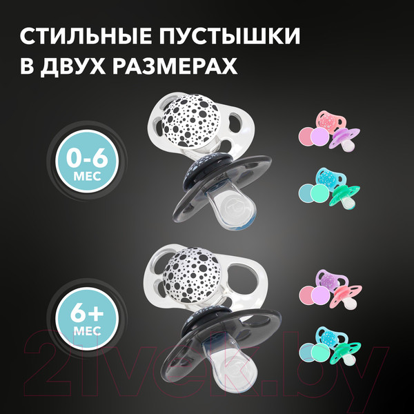 Изображение товара Набор пустышек Twistshake 78288 (2шт, пастельный синий/пастельный зеленый)