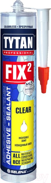 Изображение товара Клей-герметик Tytan Professional Fix2 Clear (290мл)