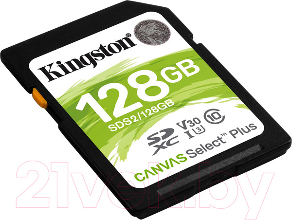 Изображение товара Карта памяти Kingston Canvas Select Plus SDXC (Class10) 128GB (SDS2/128GB)