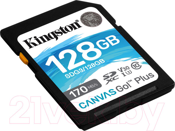 Изображение товара Карта памяти Kingston Canvas Go Plus SDXC (Class10) 128GB (SDG3/128GB)