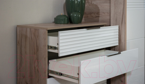 Изображение товара Комод Империал Джулия 4ящ (дуб крафт серый/белый глянец)