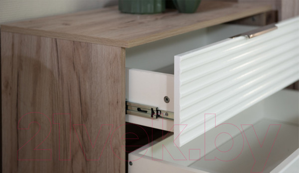 Изображение товара Комод Империал Джулия 4ящ (дуб крафт серый/белый глянец)