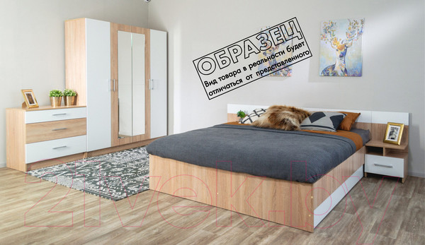 Изображение товара Комплект мебели для спальни Империал Алёна 4 (венге/дуб молочный)