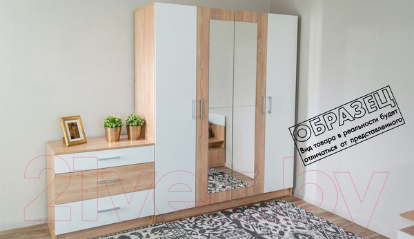 Изображение товара Комплект мебели для спальни Империал Алёна 4 (венге/дуб молочный)