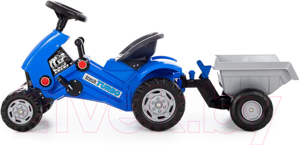Изображение товара Каталка детская Полесье Turbo-2 Трактор с полуприцепом / 84651 (синий)