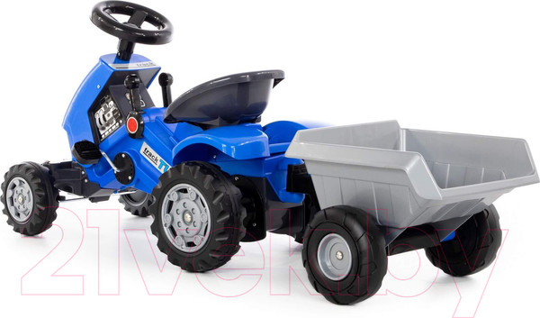 Изображение товара Каталка детская Полесье Turbo-2 Трактор с полуприцепом / 84651 (синий)