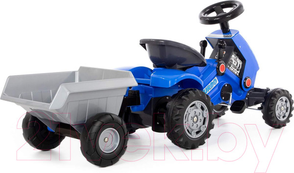 Изображение товара Каталка детская Полесье Turbo-2 Трактор с полуприцепом / 84651 (синий)