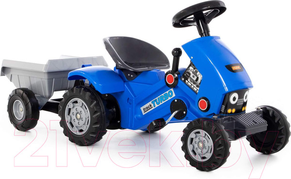 Изображение товара Каталка детская Полесье Turbo-2 Трактор с полуприцепом / 84651 (синий)
