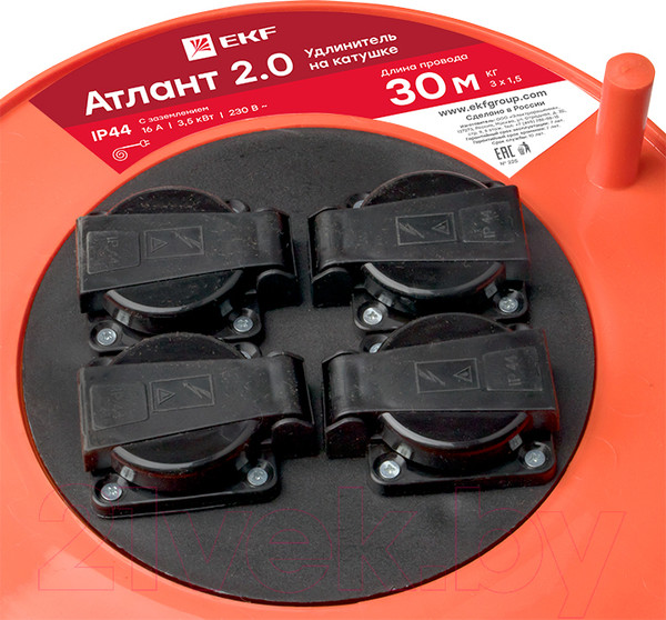 Изображение товара Удлинитель на катушке EKF PROxima Атлант 2.0 / UKA02-16-315R-4-30-IP44