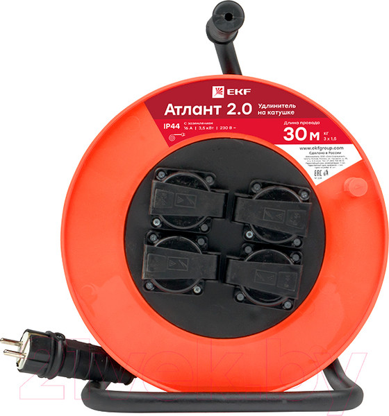 Изображение товара Удлинитель на катушке EKF PROxima Атлант 2.0 / UKA02-16-315R-4-30-IP44